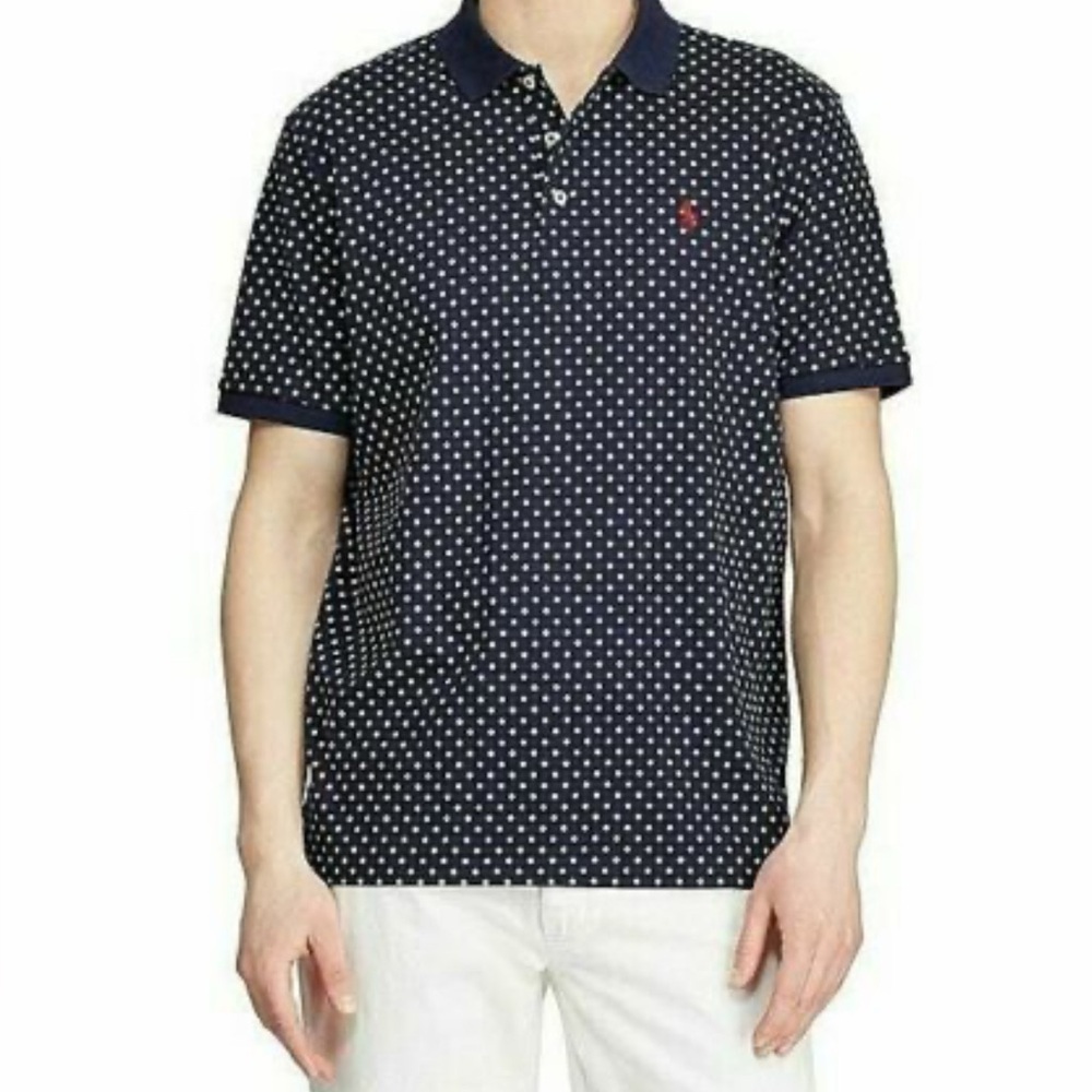 Ralph Lauren Dark Blue Polo with White Pattern